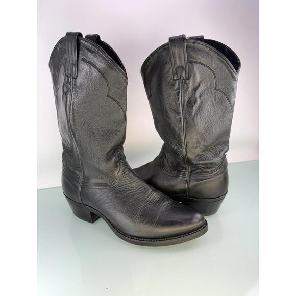 Other - Abilene Mens 10D Black Cowhide Leather Western Cowboy Boots Classic Round Toe
